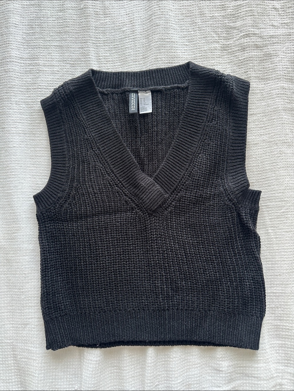 H&M Black V-Neck Knit Sweater Vest